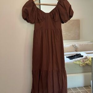 Peppermayo Brown Ruffled Tiered Sundress